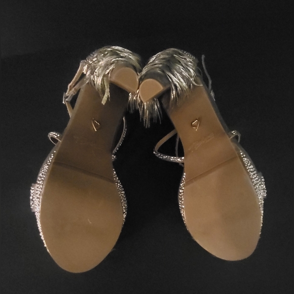 Silver embellished heels with fringe - Picture 9 of 16